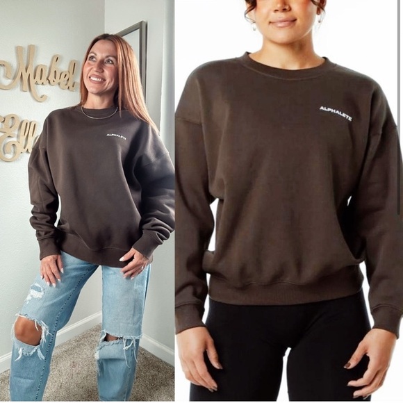 Alphalete Tops - Alphalete Brown Crewneck Sweatshirt